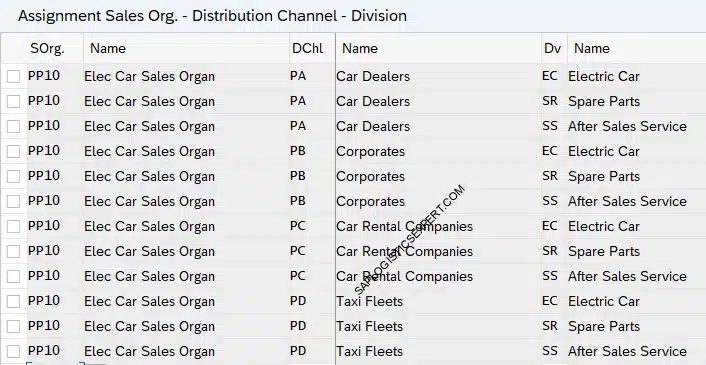 Picture - Sales Area Configuration