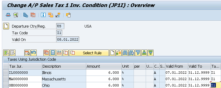 tax code assignment in sap mm