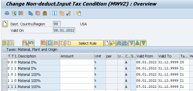 tax code assignment in sap mm