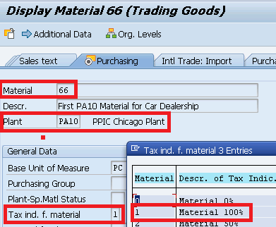 tax code assignment in sap mm