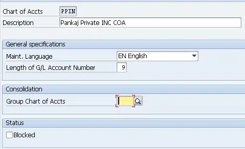 Picture : Configuration of PPIN Chart of Accounts