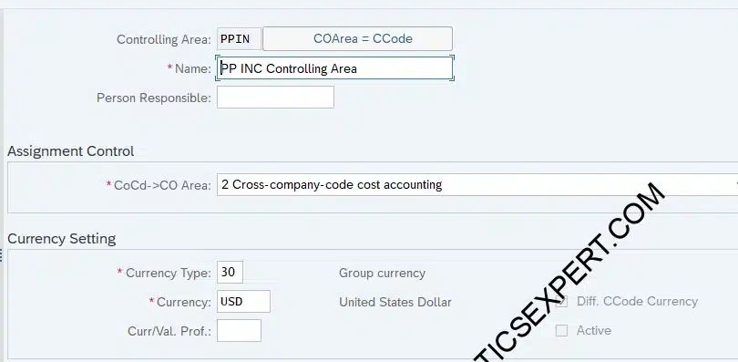 Picture : Create Controlling Area