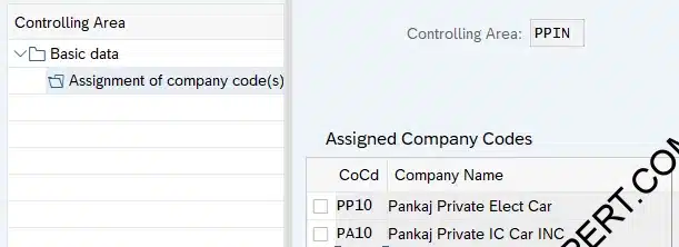 Picture : Assign Controlling area to our companies