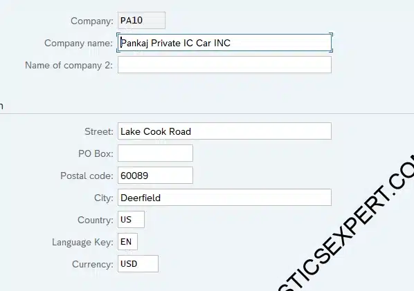 Configuration of PA10 Company