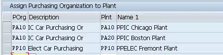 Picture : Assignment of Purchasing Organization to Plant