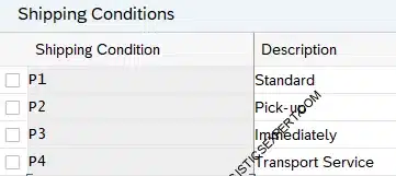 Picture: Define Shipping Conditions