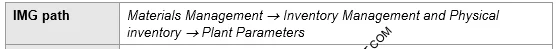 Picture : Path to Configure Plant Parameter