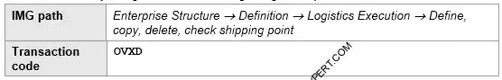 Picture : Path to Define Shipping Points